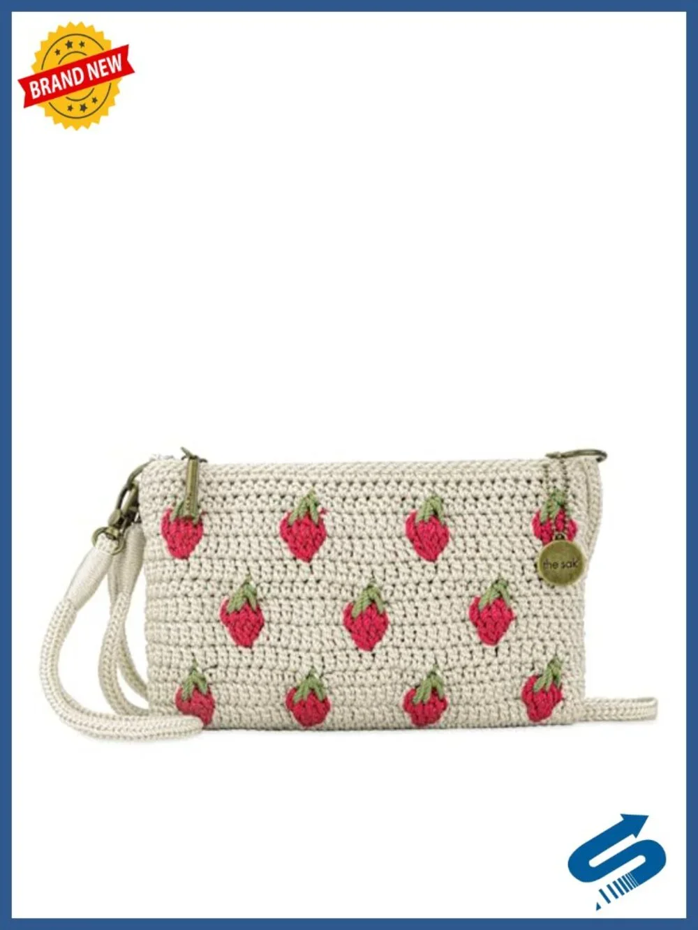 Hand Crochet Wristlet Purse with Card Slots and Zipper Closure